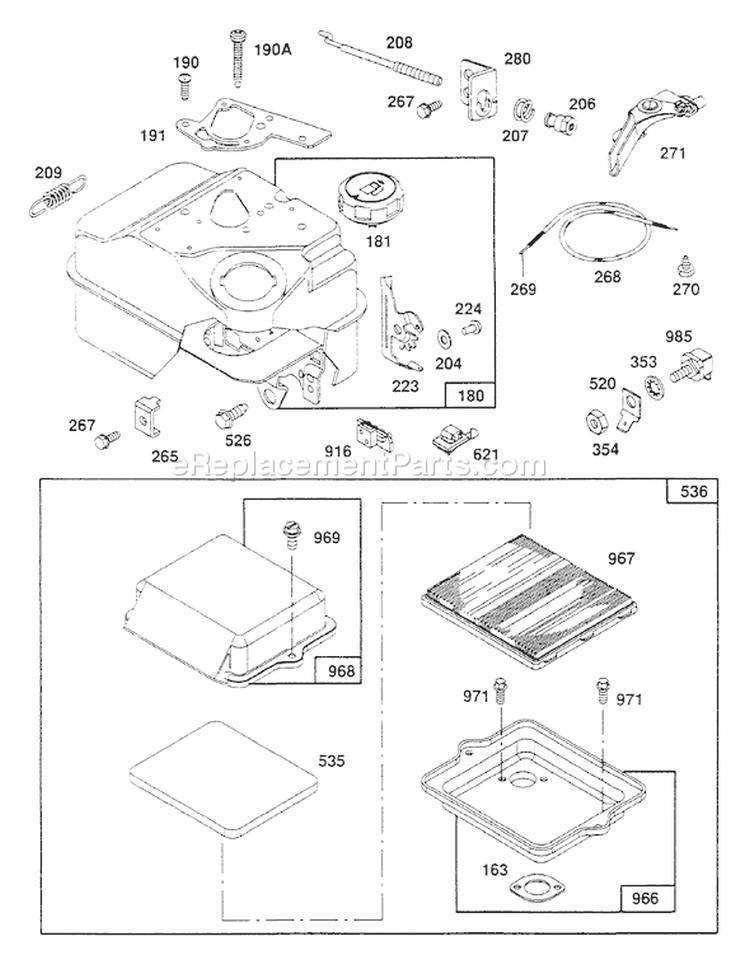 Page E Diagram and Parts List for 0457-0  Briggs and Stratton Pressure Washer